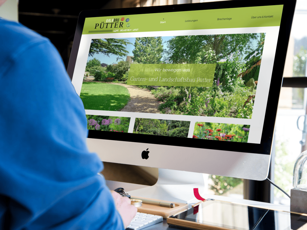Mockup der Webseite Galabau Pütter