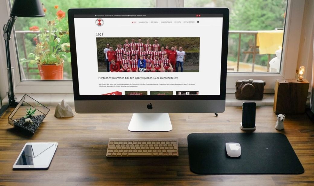 Mockup Webseite Sportfreunde Dünschede