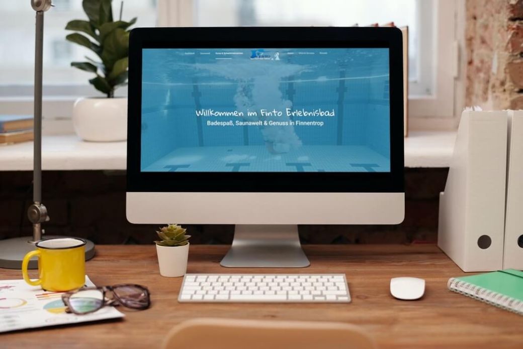 Mockup der Webseite Finto Erlebnisbad