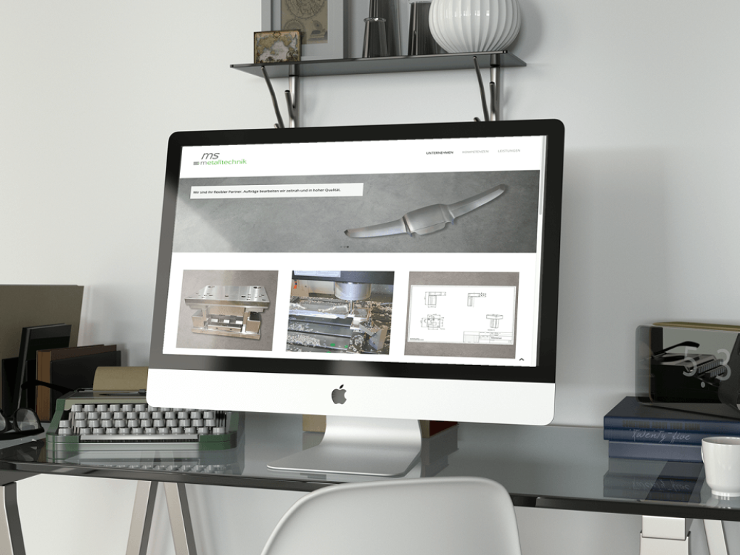 Mockup Webseite MS Metalltechnik