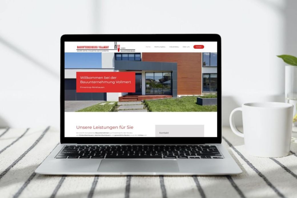 Mockup der Webseite Bauunternehmung Vollmert